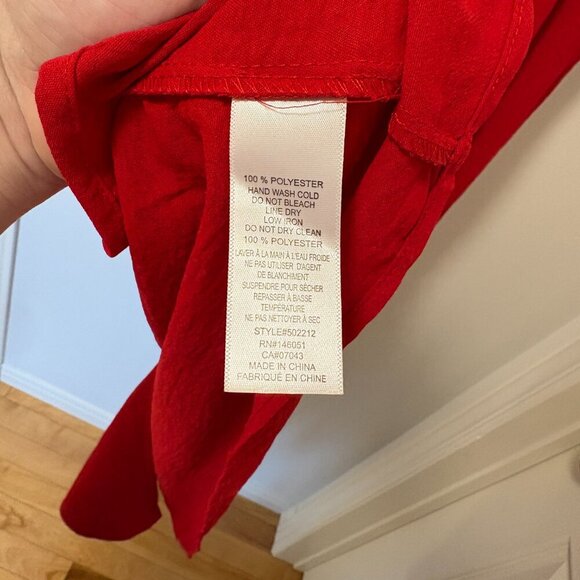 Monteau Los Angeles Red Dress Size Small with Puffy Sleeves - Picture 8 of 8